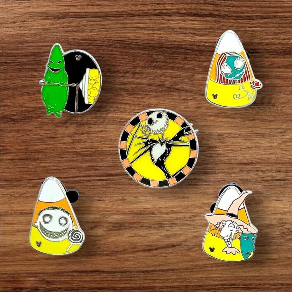 5 Nightmare Before Christmas Disney Parks Trading Pins, Plus 2 Bonus